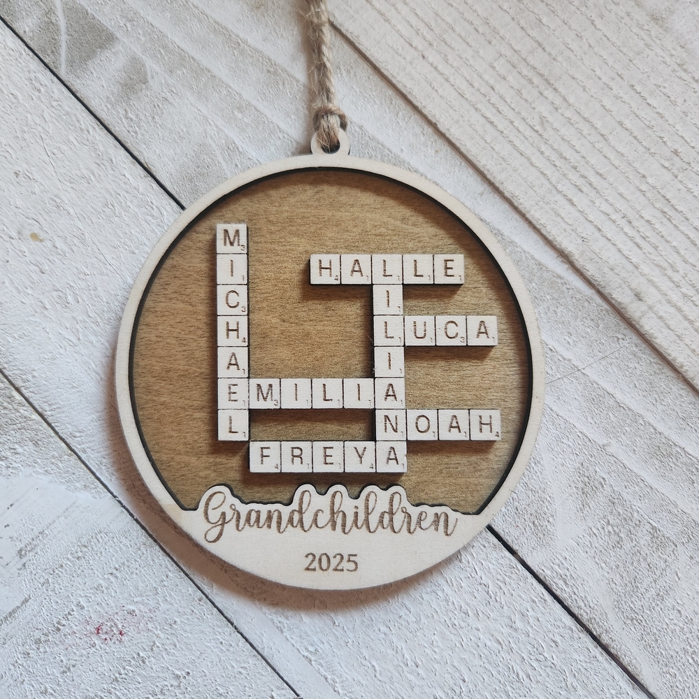 Personalized Wooden Grandchildren Ornament